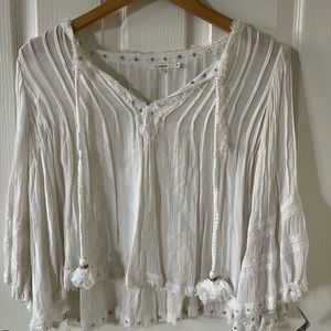 Tularosa 🤍 blouse with grommets details, 1/2 bell sleeves, size: XS